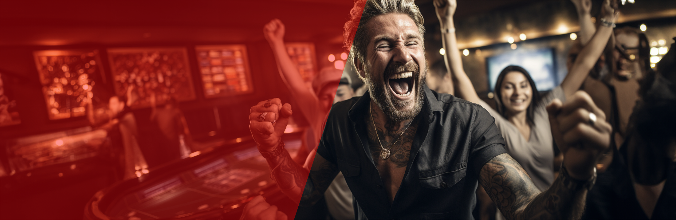 Iloinen mies ja nainen baarissa