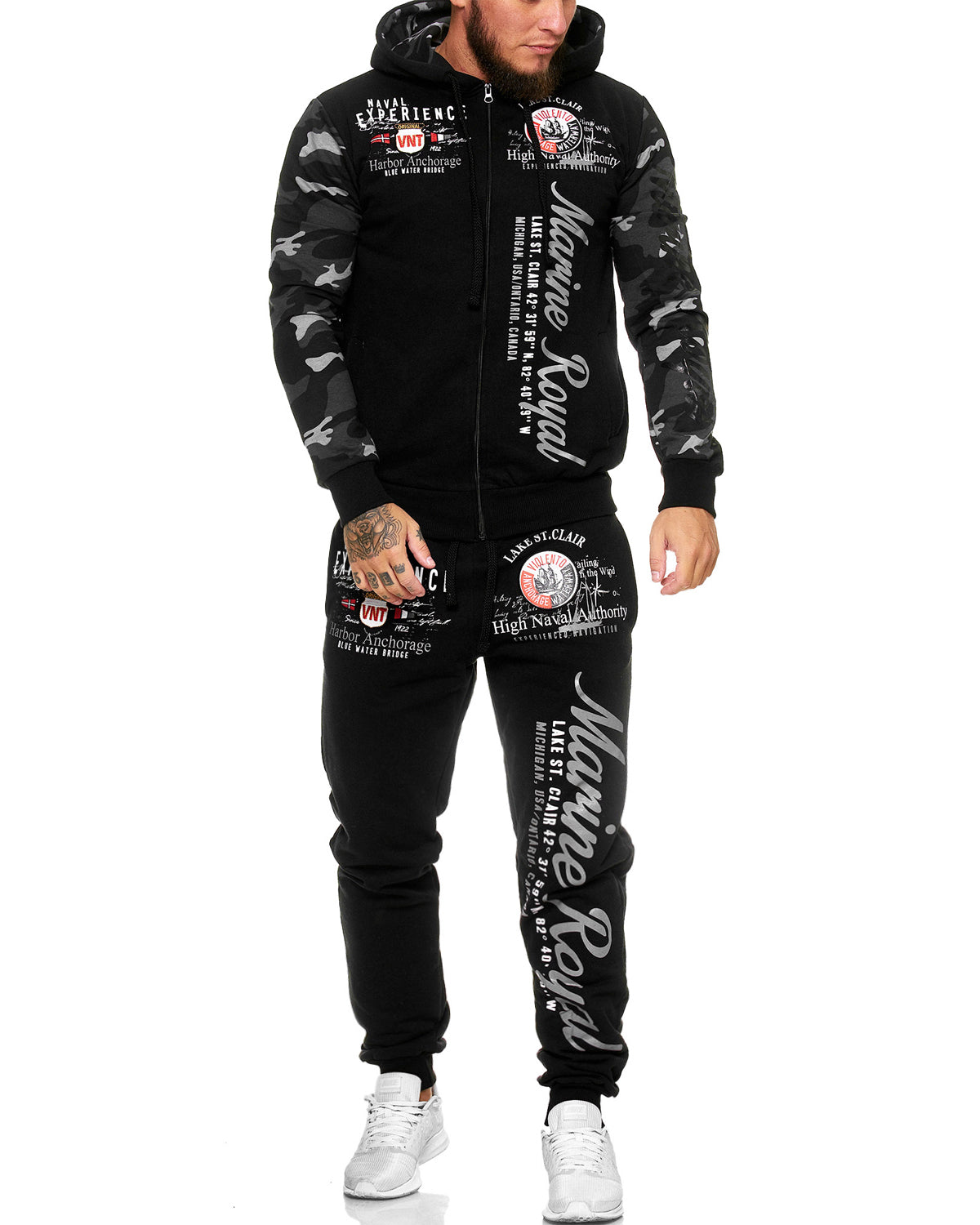 Disturb Clothing Marine royal collegeasu - Musta Camo 5XL