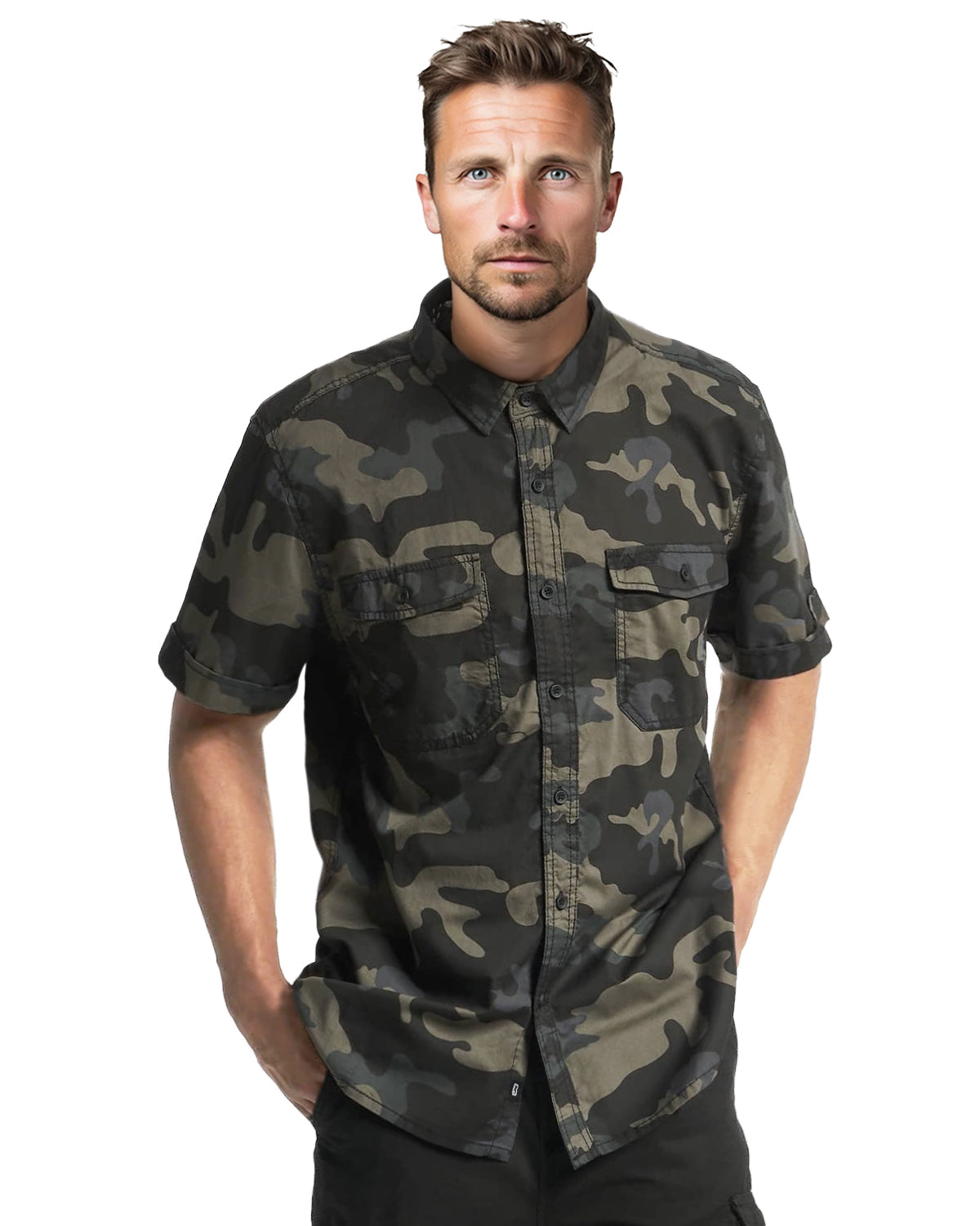 Brandit Roadstar lyhythihainen kauluspaita - Camo