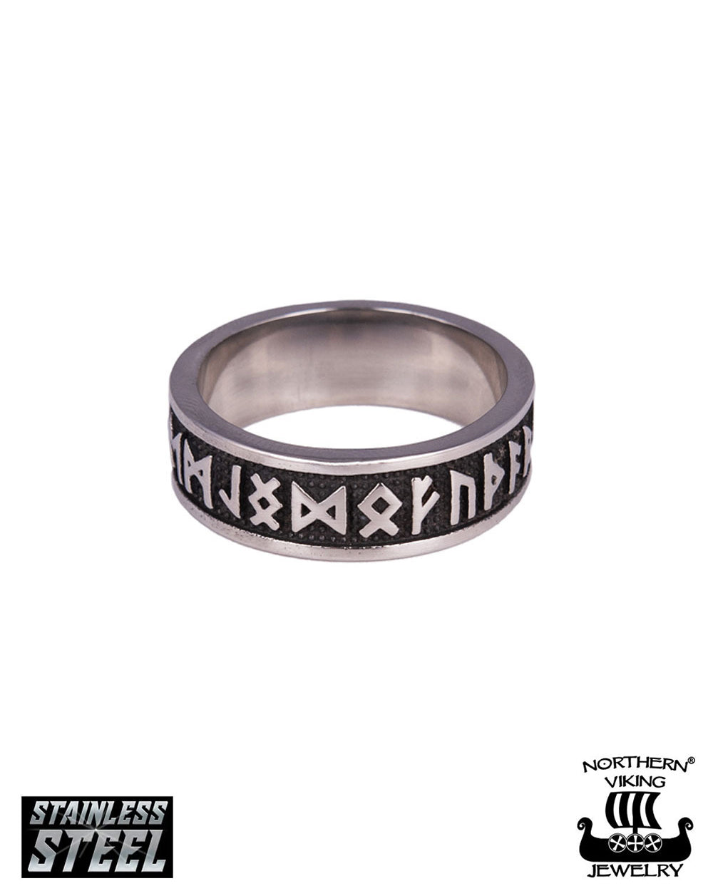 Northern Viking Jewelry Viking Rune sormus - Teräs 24mm