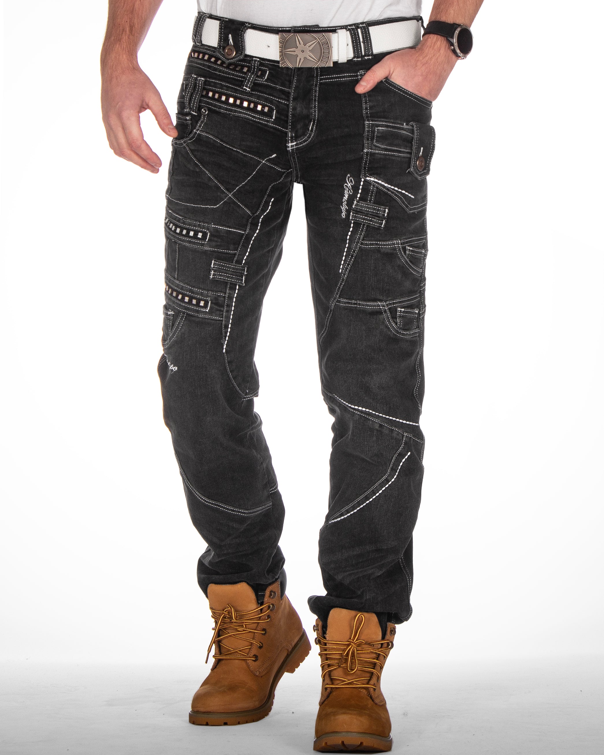 Kosmo Lupo KM001 Ellis farkut - Tummanharmaa L32