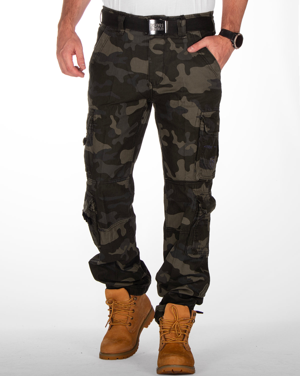 Pure slim cargo pants Dark camo