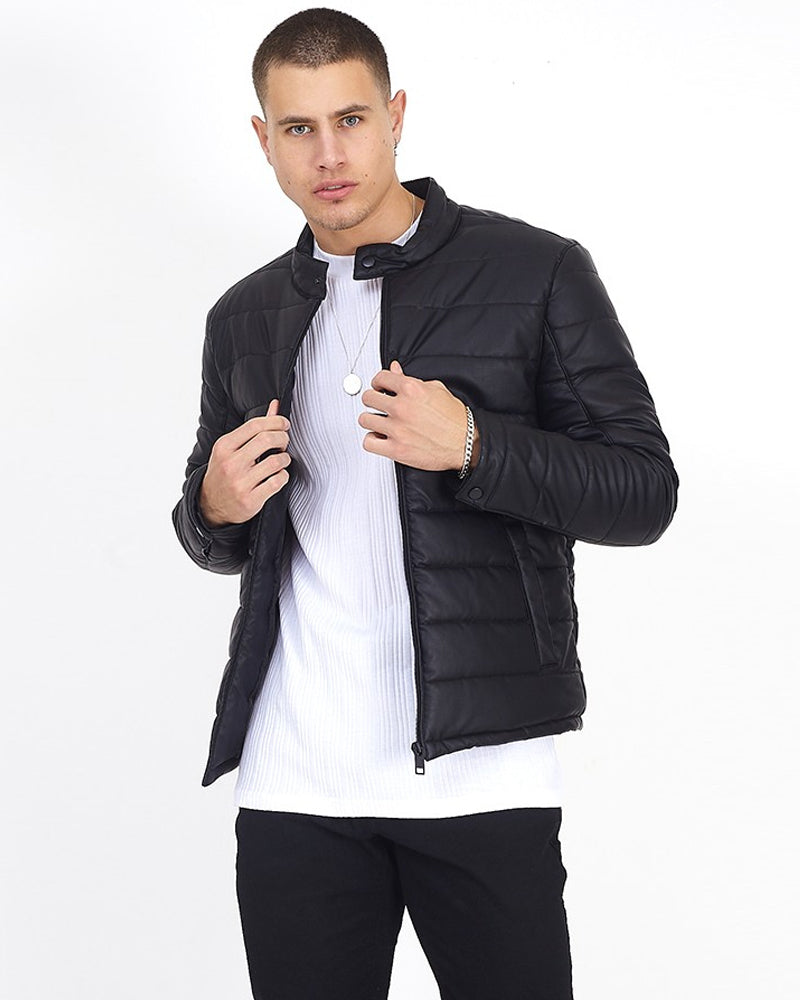 Brave Soul Jurgen keinonahkatakki - Musta