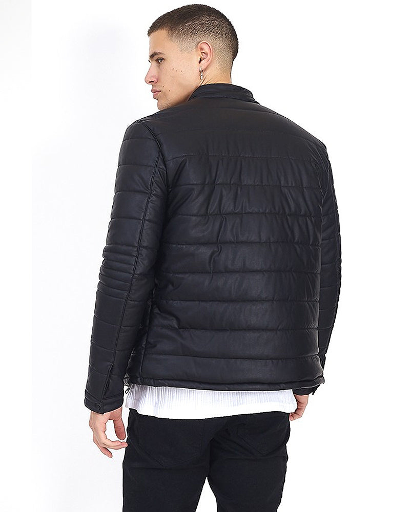 Brave Soul Jurgen keinonahkatakki - Musta