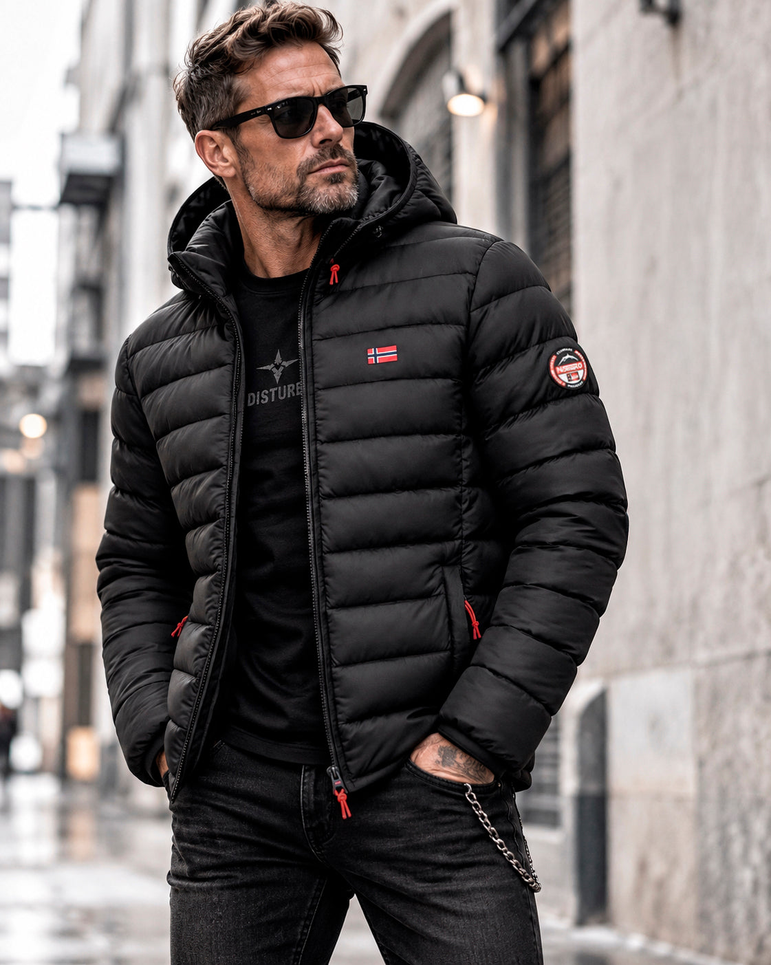 Geographical Norway Amigo kevyttoppatakki - Musta