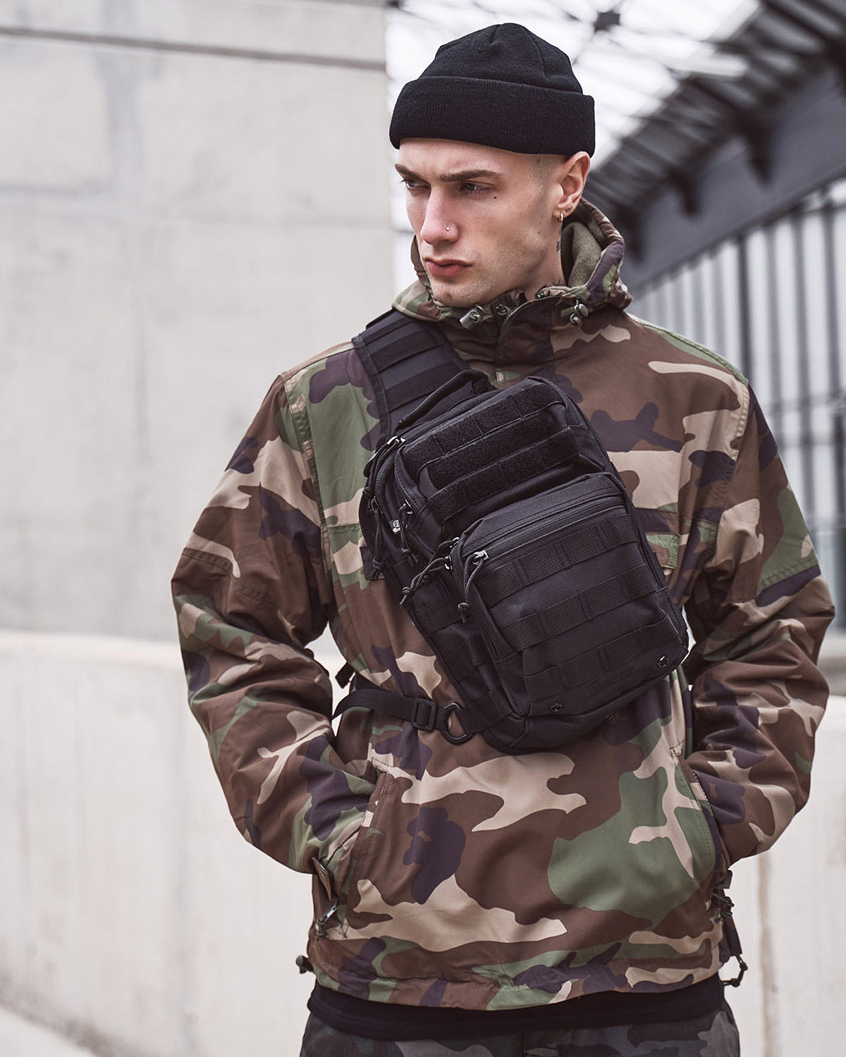 Brandit US Cooper Sling reppu - Musta Default Title