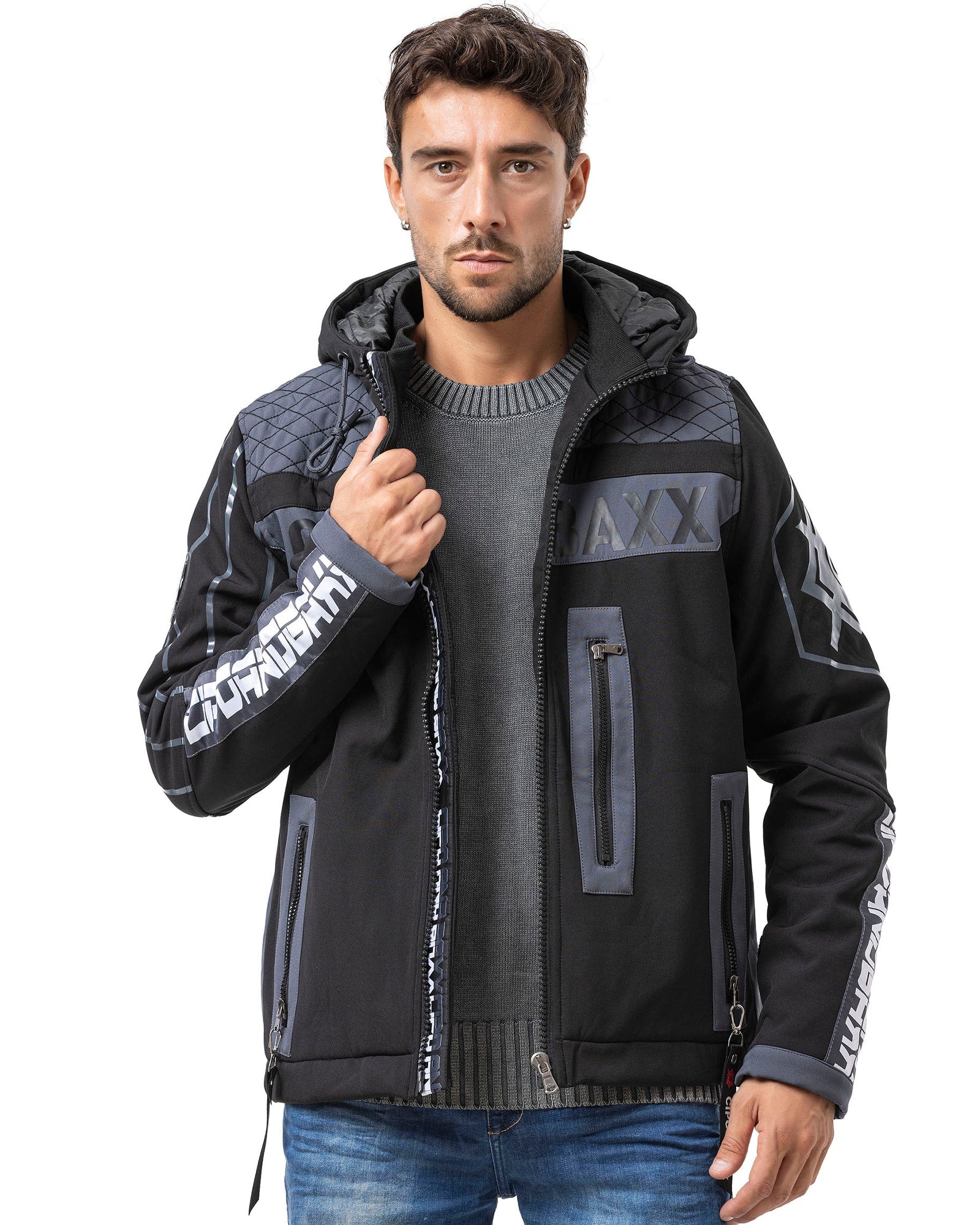 CJ275 Casey välikausitakki - Musta/Harmaa