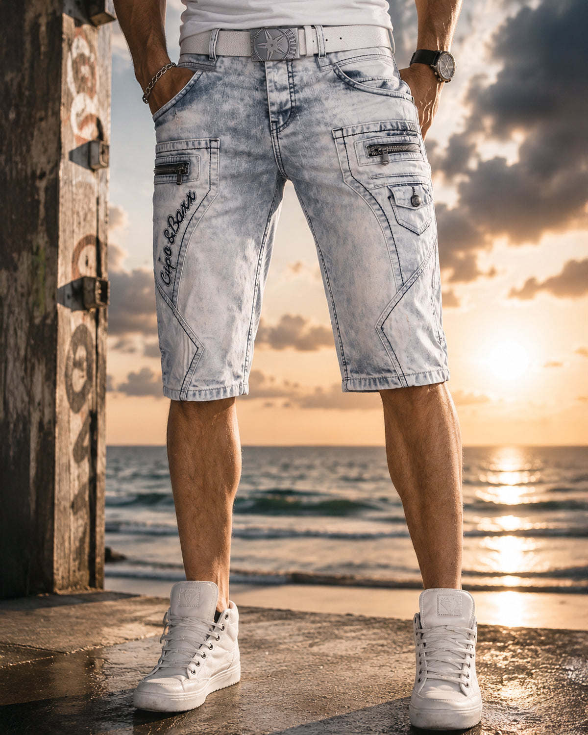 CK131 Decan denim shorts - Light blue
