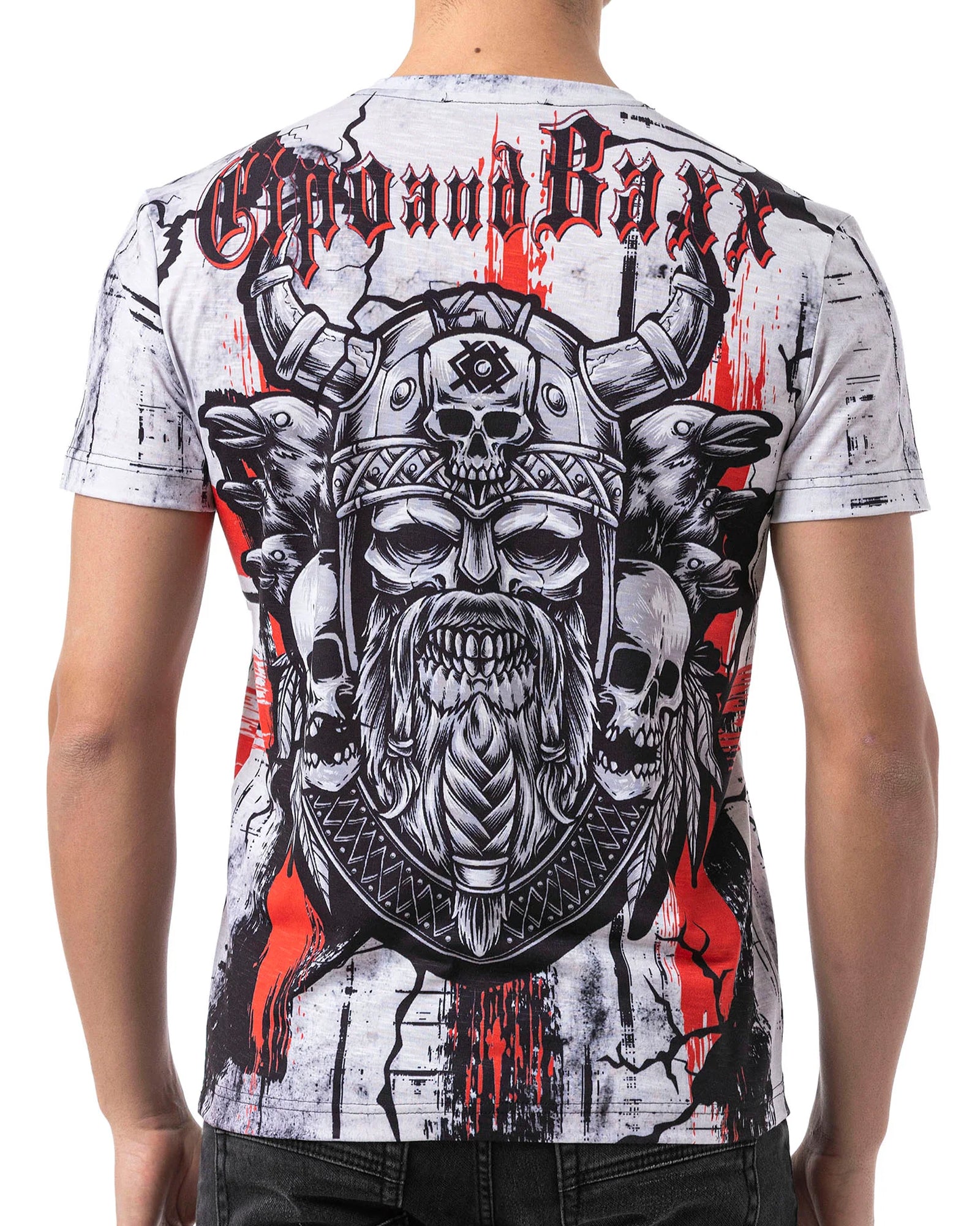 Cipo & Baxx CT819 Viking Skull t-paita - Valkoinen