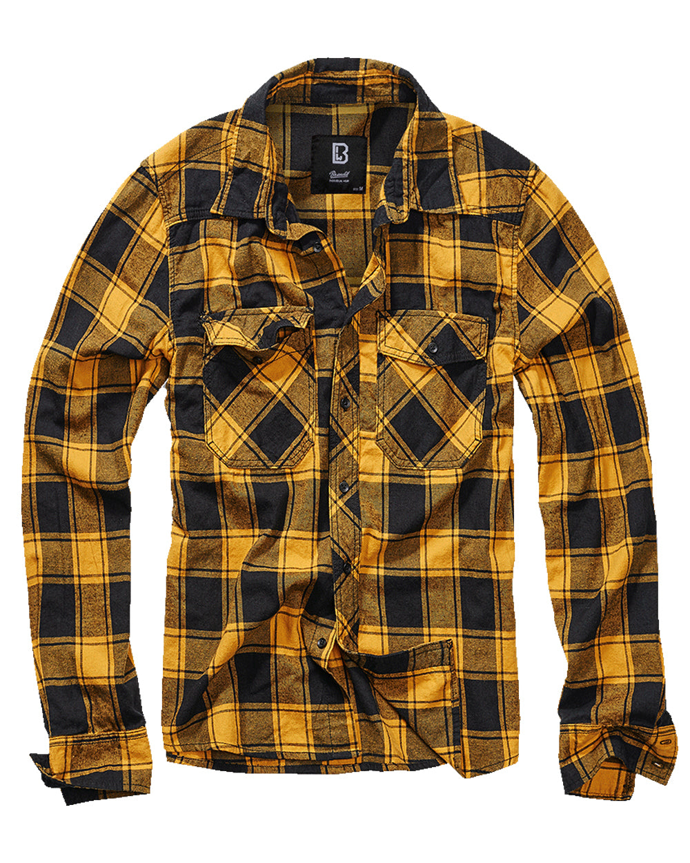 Brandit Check flanellipaita - Musta/Keltainen