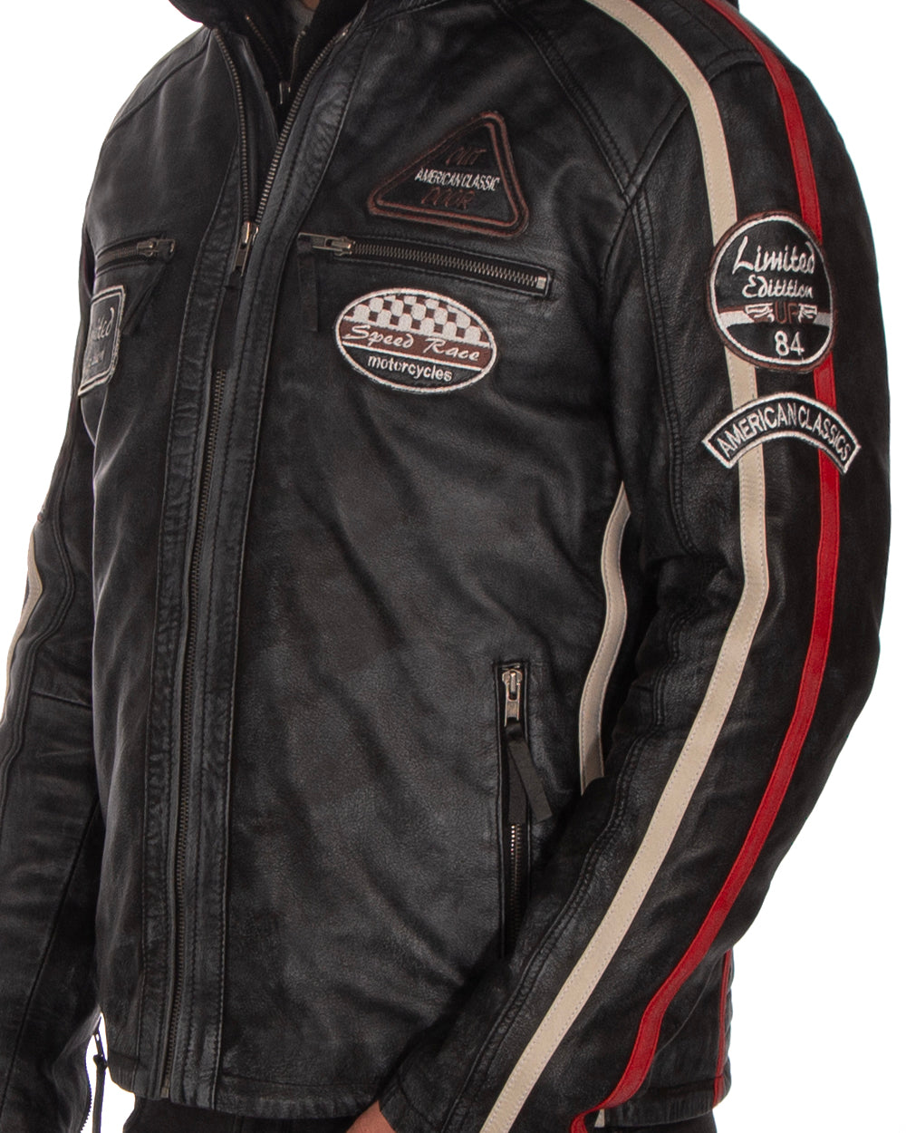 Disturb Clothing Highway nahkatakki - Musta