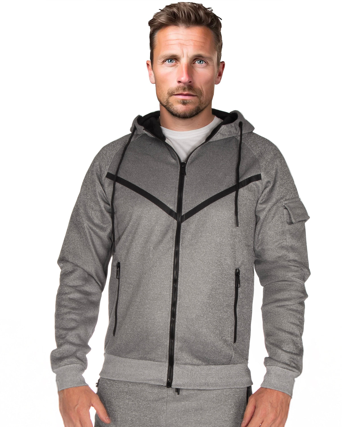 OneREDOX Mick vetoketjuhuppari - Harmaa