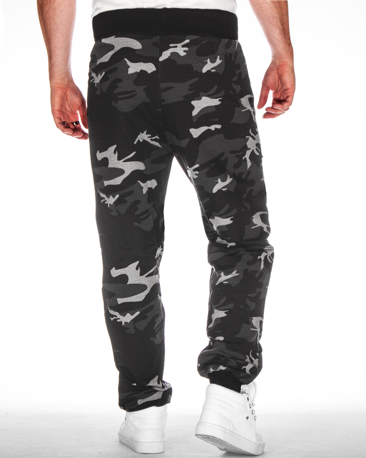 Disturb Clothing Naval collegehousut - Musta Camo/Valkoinen