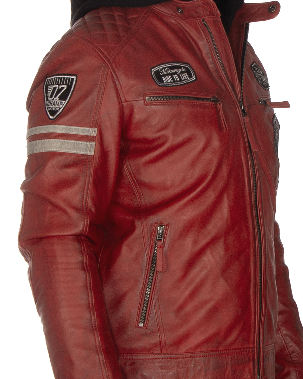 Disturb Clothing Rebel nahkatakki - Punainen