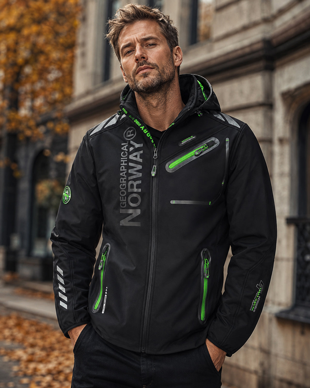 Royaute softshell-takki - Musta/Vihreä