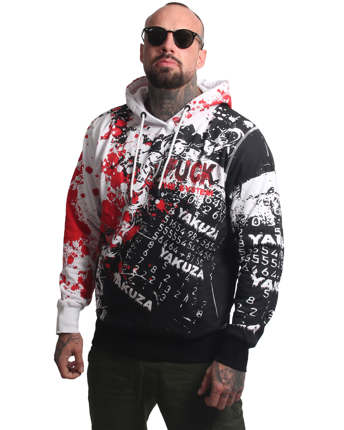 Yakuza Ink Rush Allover huppari - Valkoinen