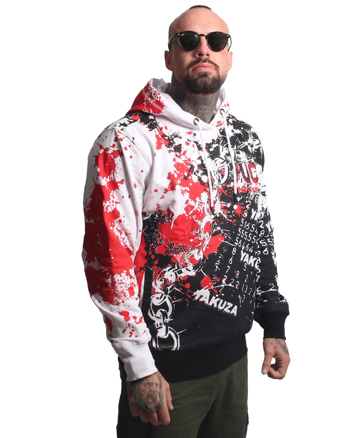 Yakuza Ink Rush Allover huppari - Valkoinen