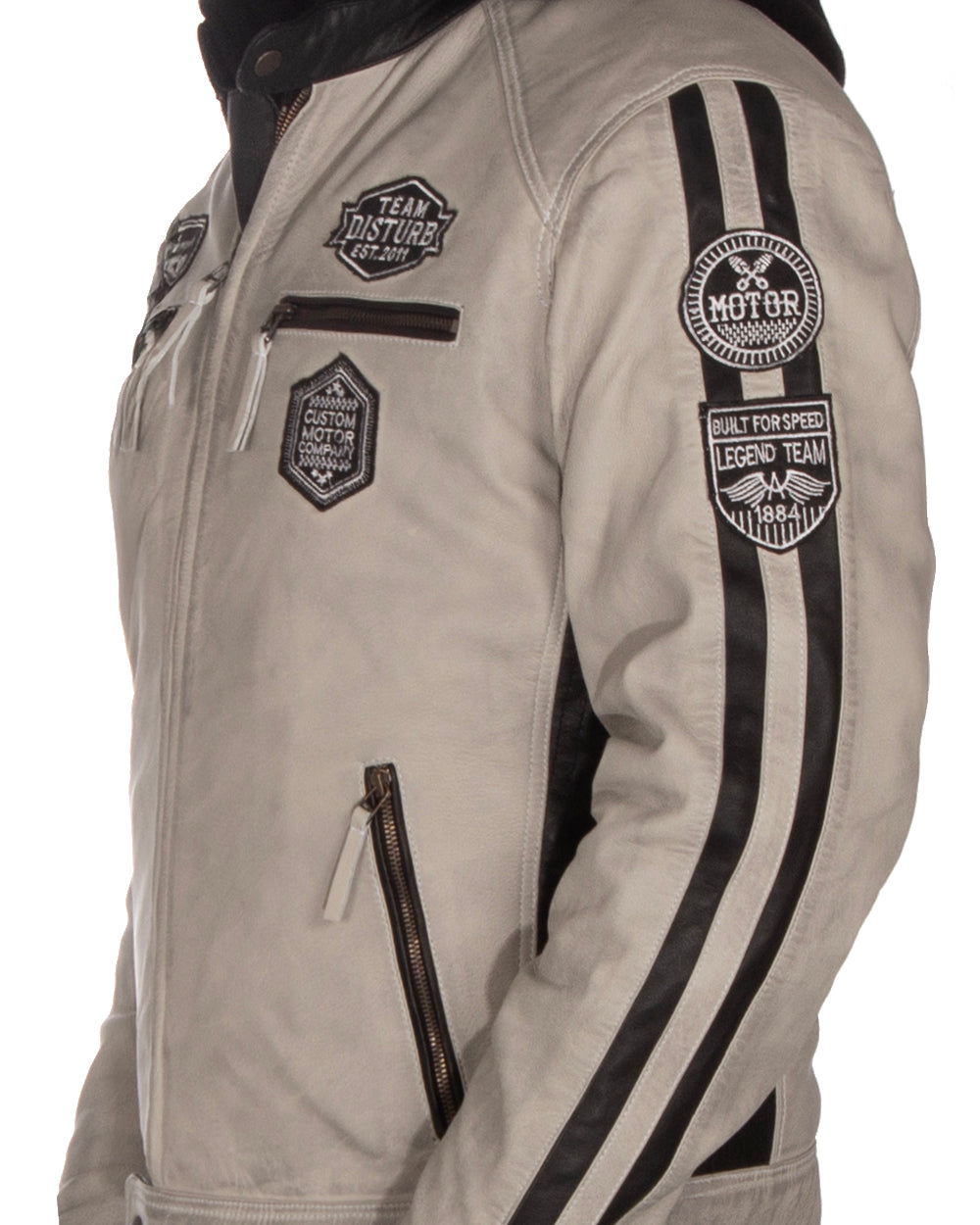 Disturb Clothing Storm nahkatakki - Harmaa