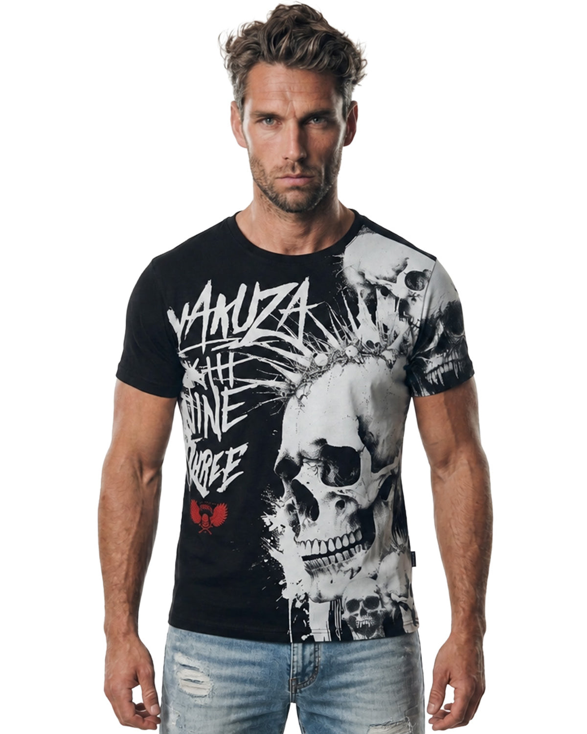 Skull stack t-paita - Musta