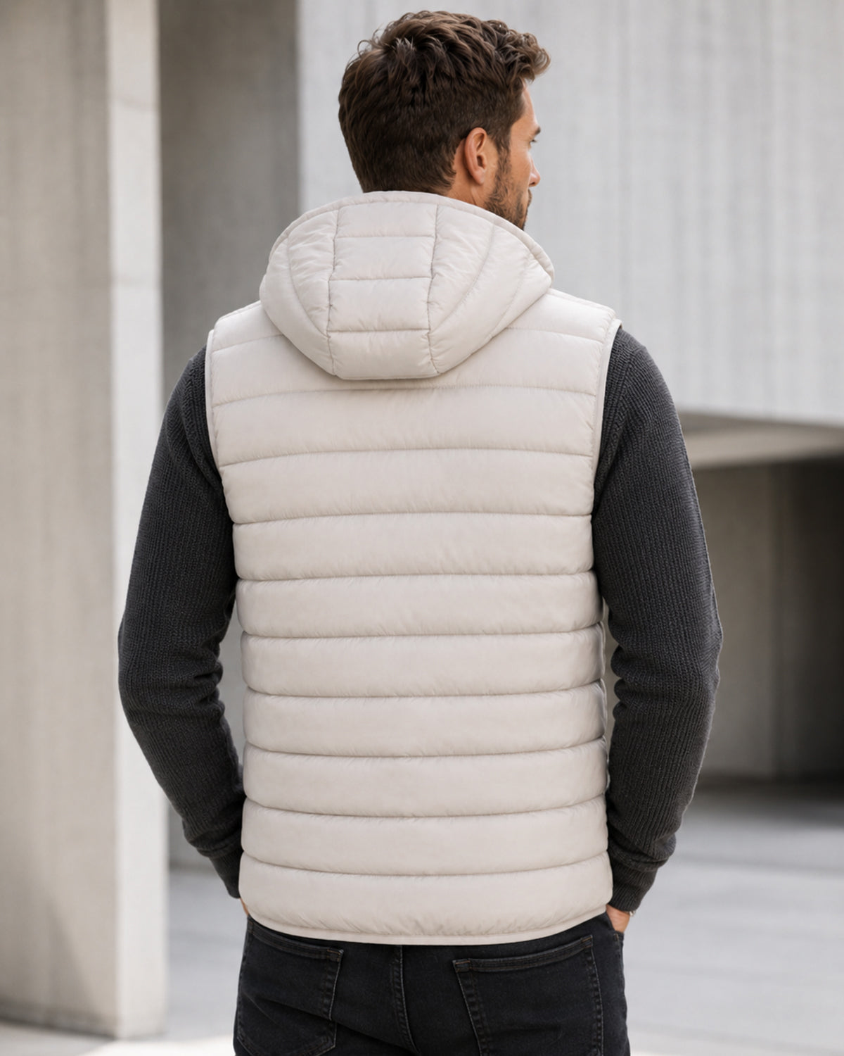 Vamigo hooded winter vest - Light grey