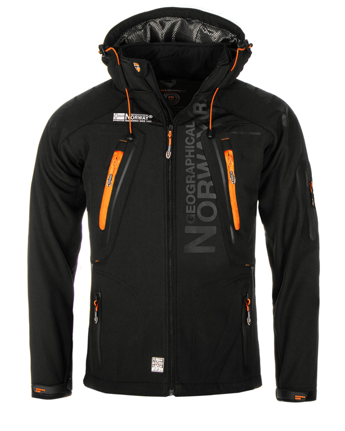 Geographical Norway Tambour-taco softshelltakki - Musta/Oranssi