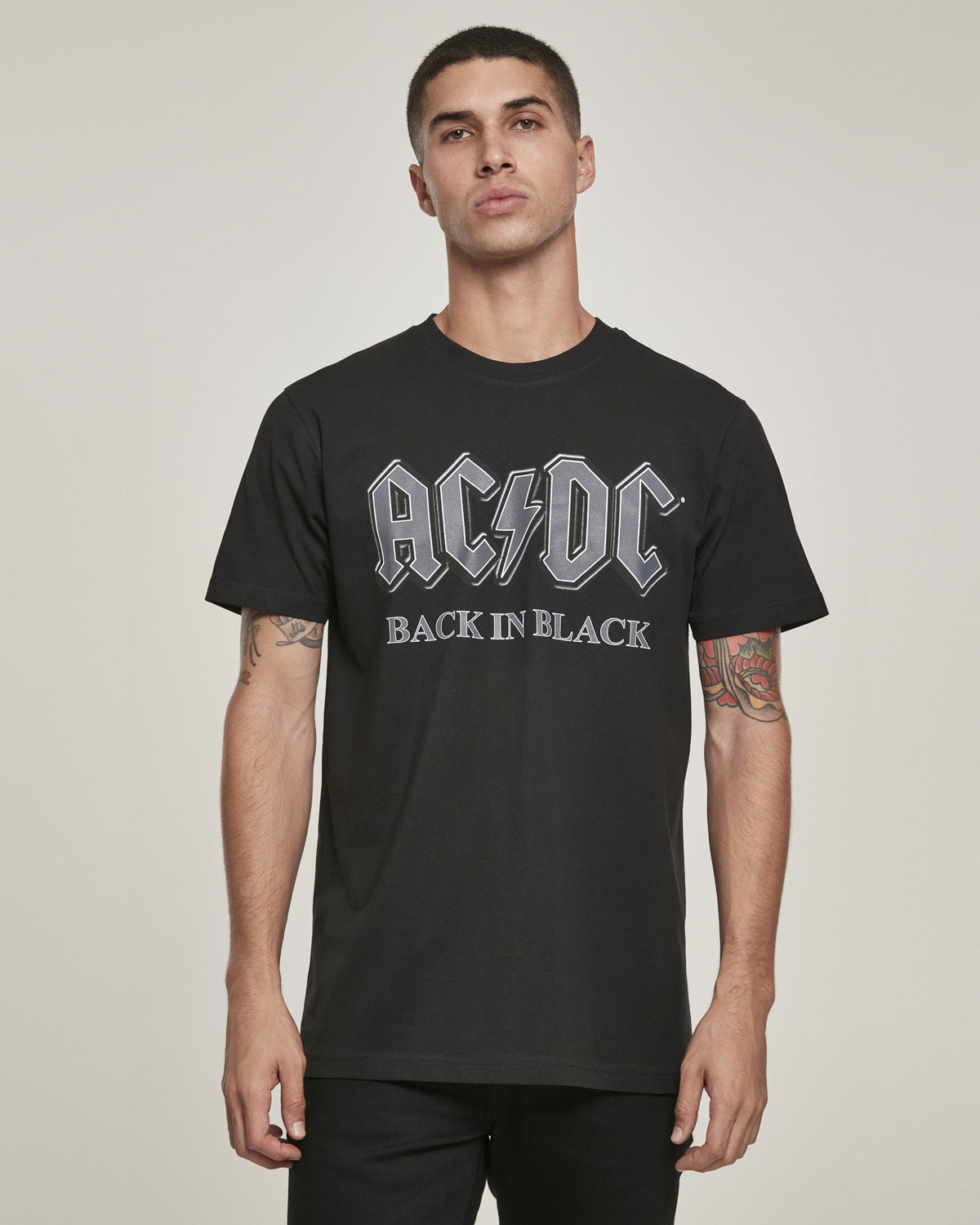 Urban Classics AC/DC Back in black t-paita - Musta