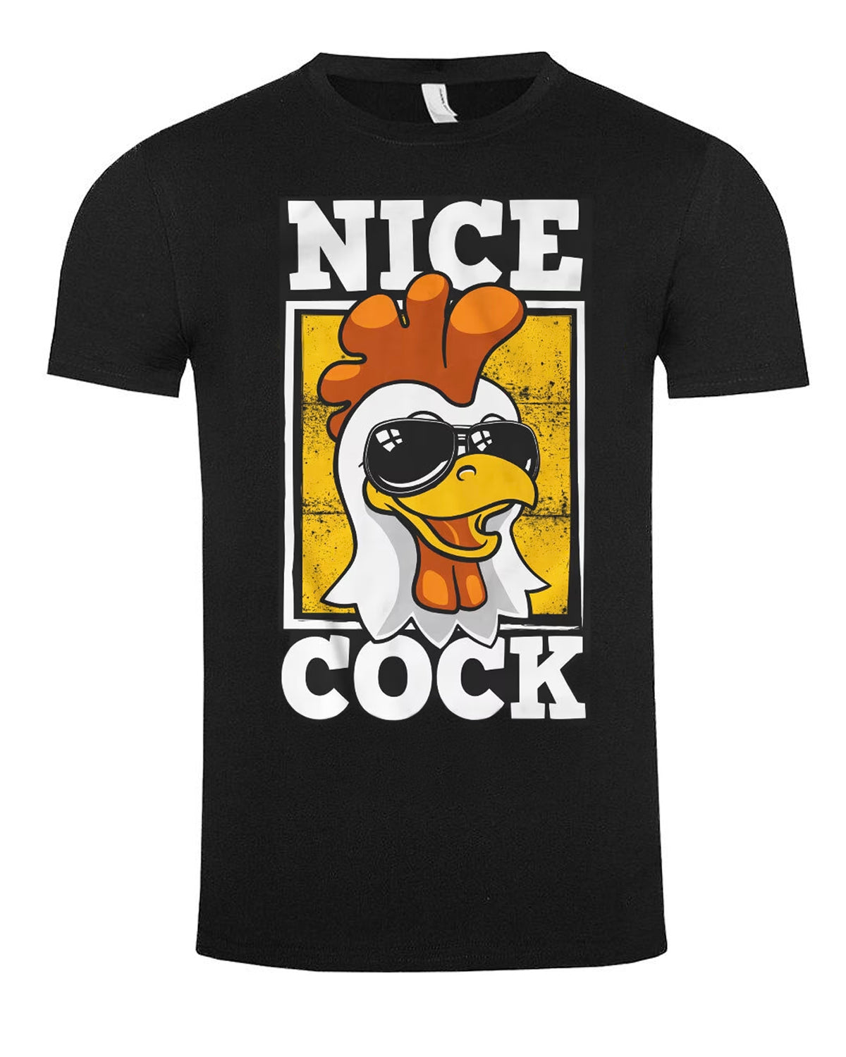 Print Shirt Nice cock t-paita - Musta
