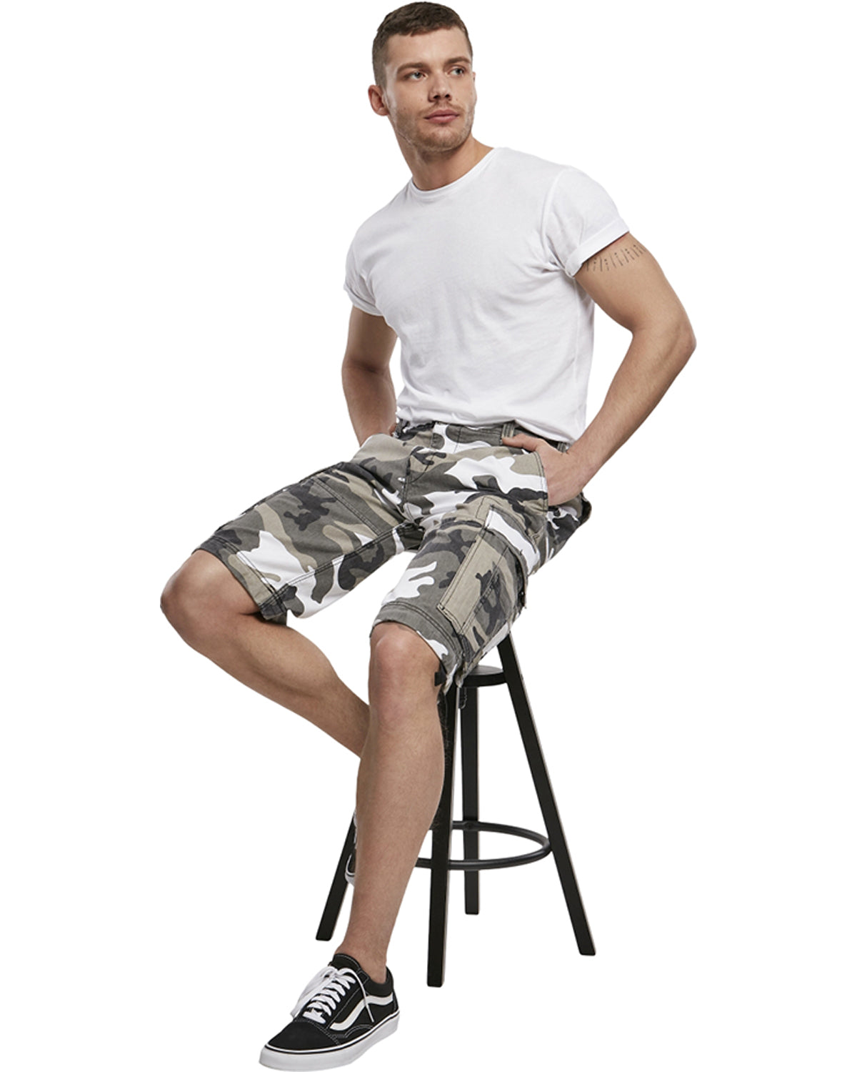 Brandit Vintage reisitaskushortsit - Valkoinen camo