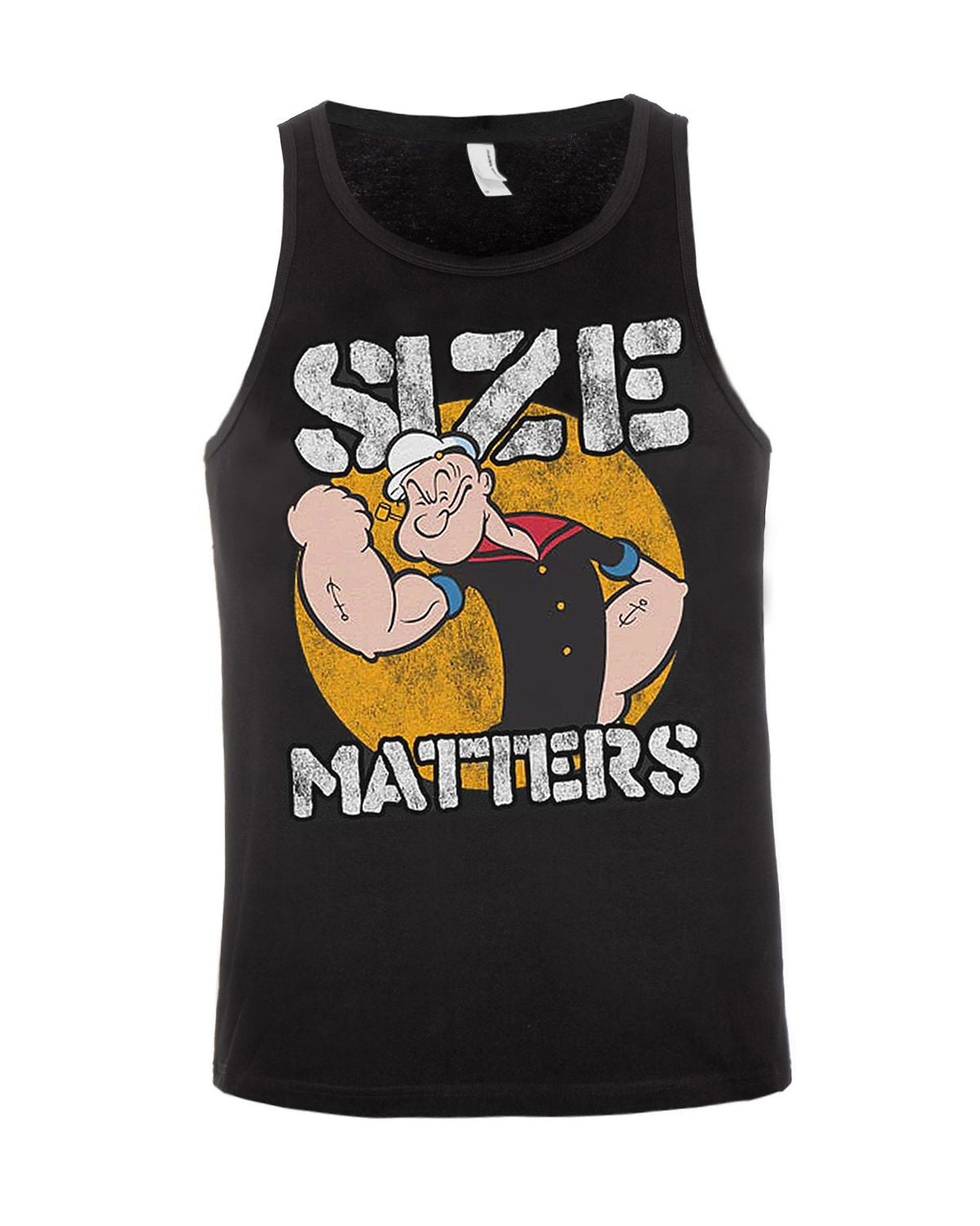 Print Shirt Popeye size matters hihaton - Musta 2XL