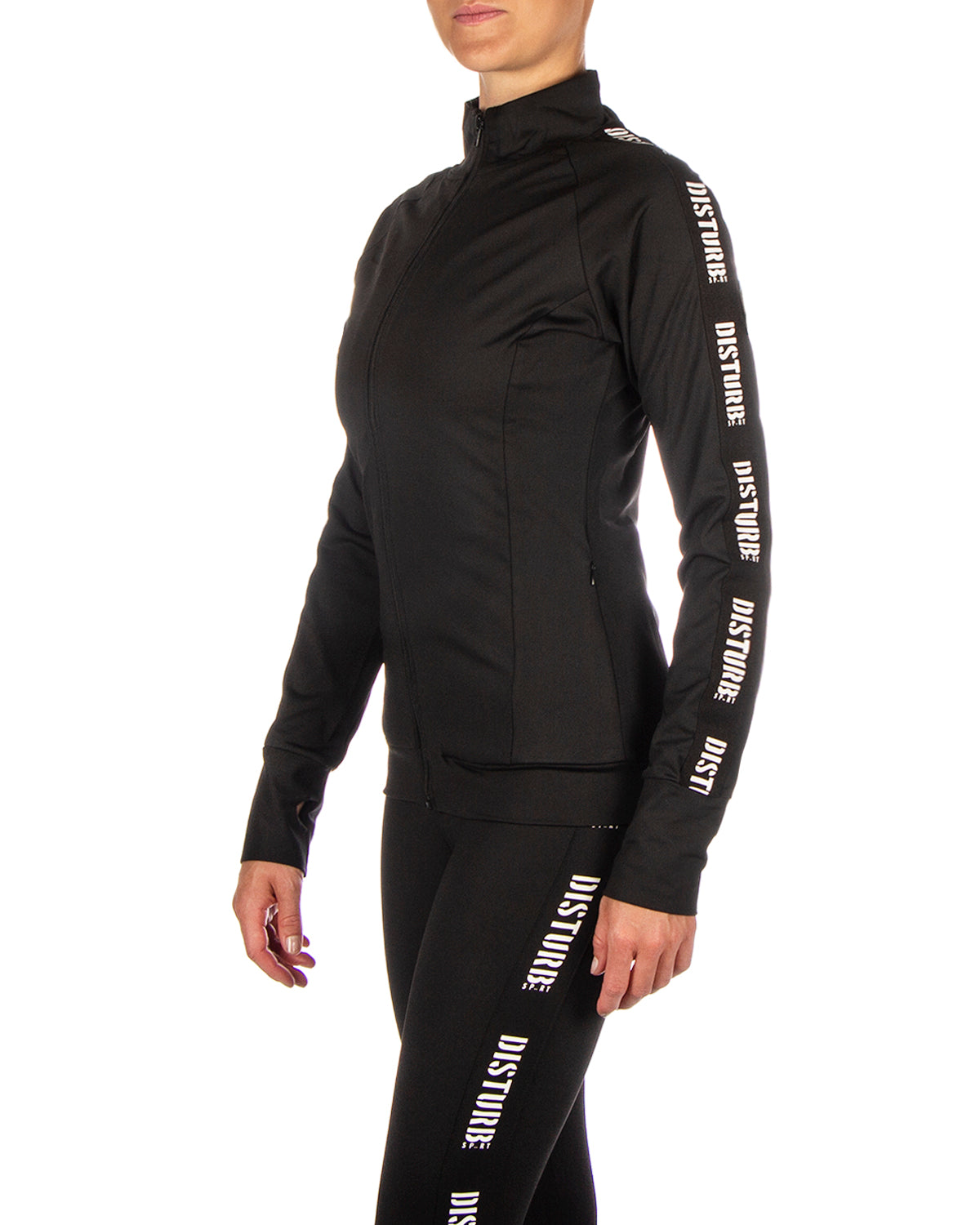 Disturb Clothing Disturb logo stripe verkkatakki - Musta/Valkoinen