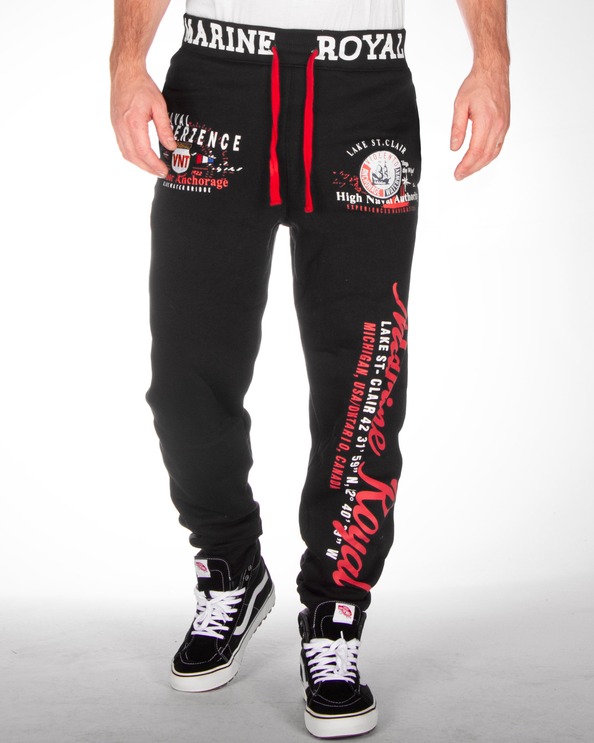 Marine royal sweatpants - Svart/Röd