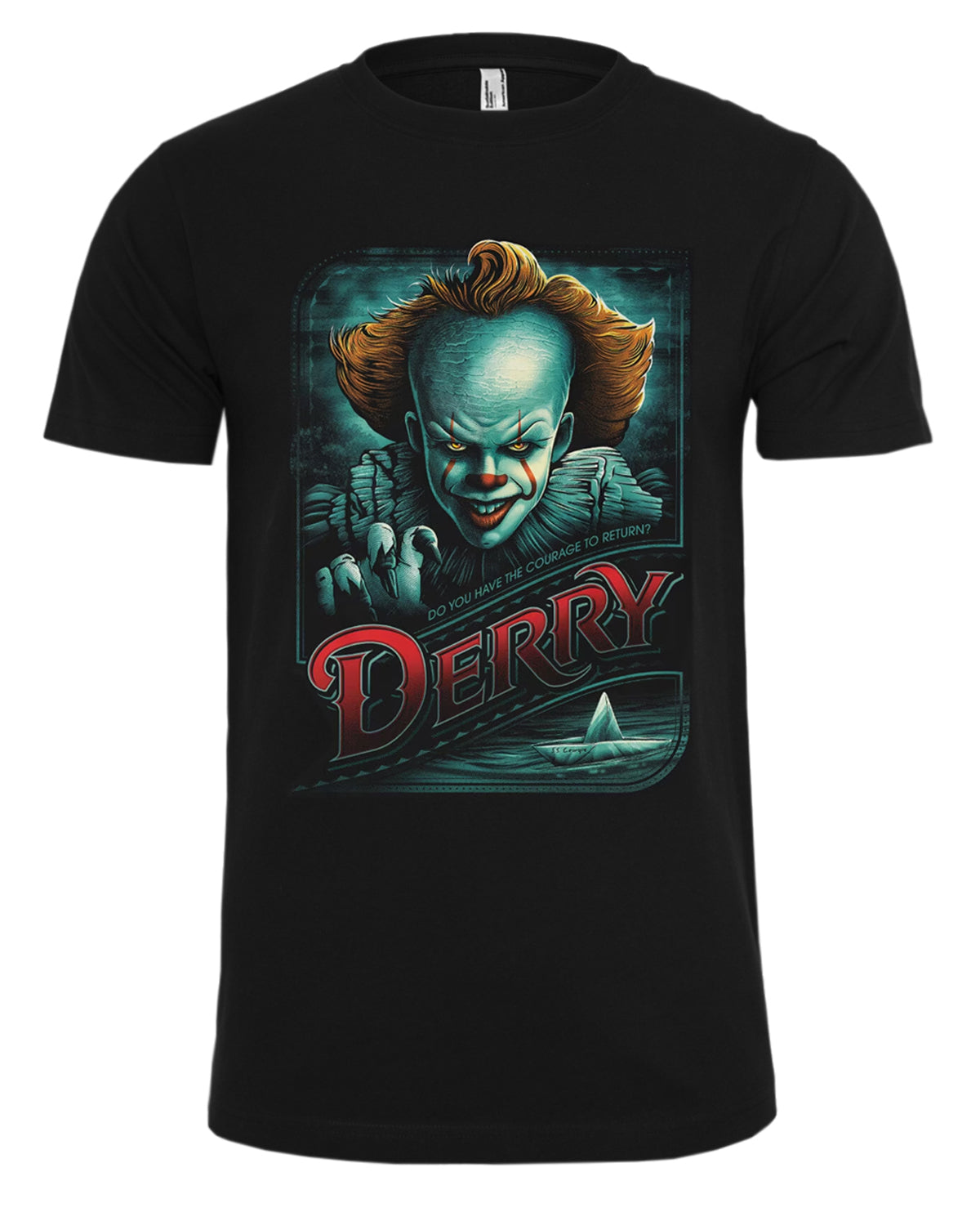Print Shirt IT- Pennywise in Derry t-paita - Musta 2XL
