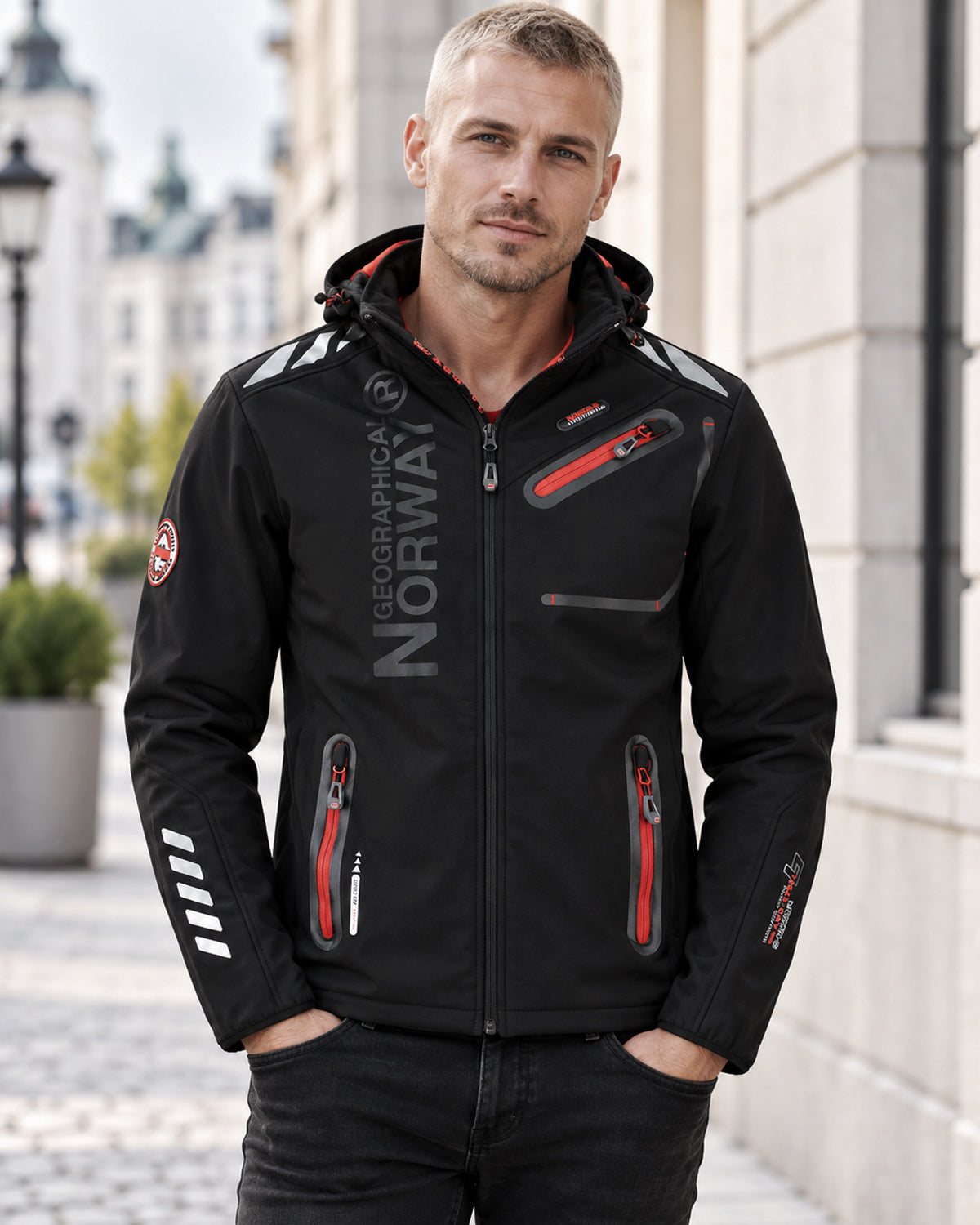 Royaute softshell-jacka - Svart/Rot