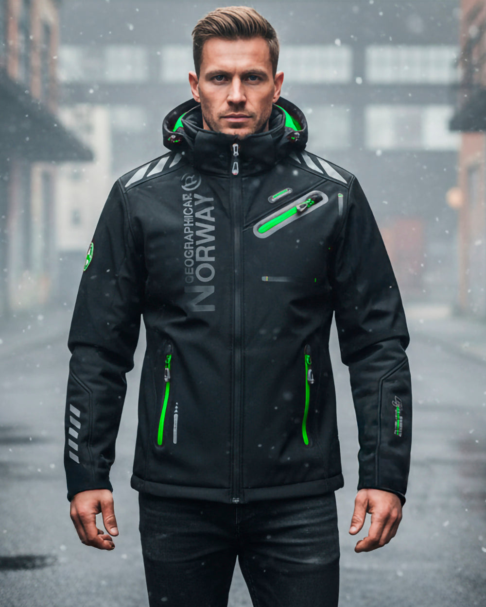 Geographical Norway Royaute softshell-takki - Musta/Vihreä