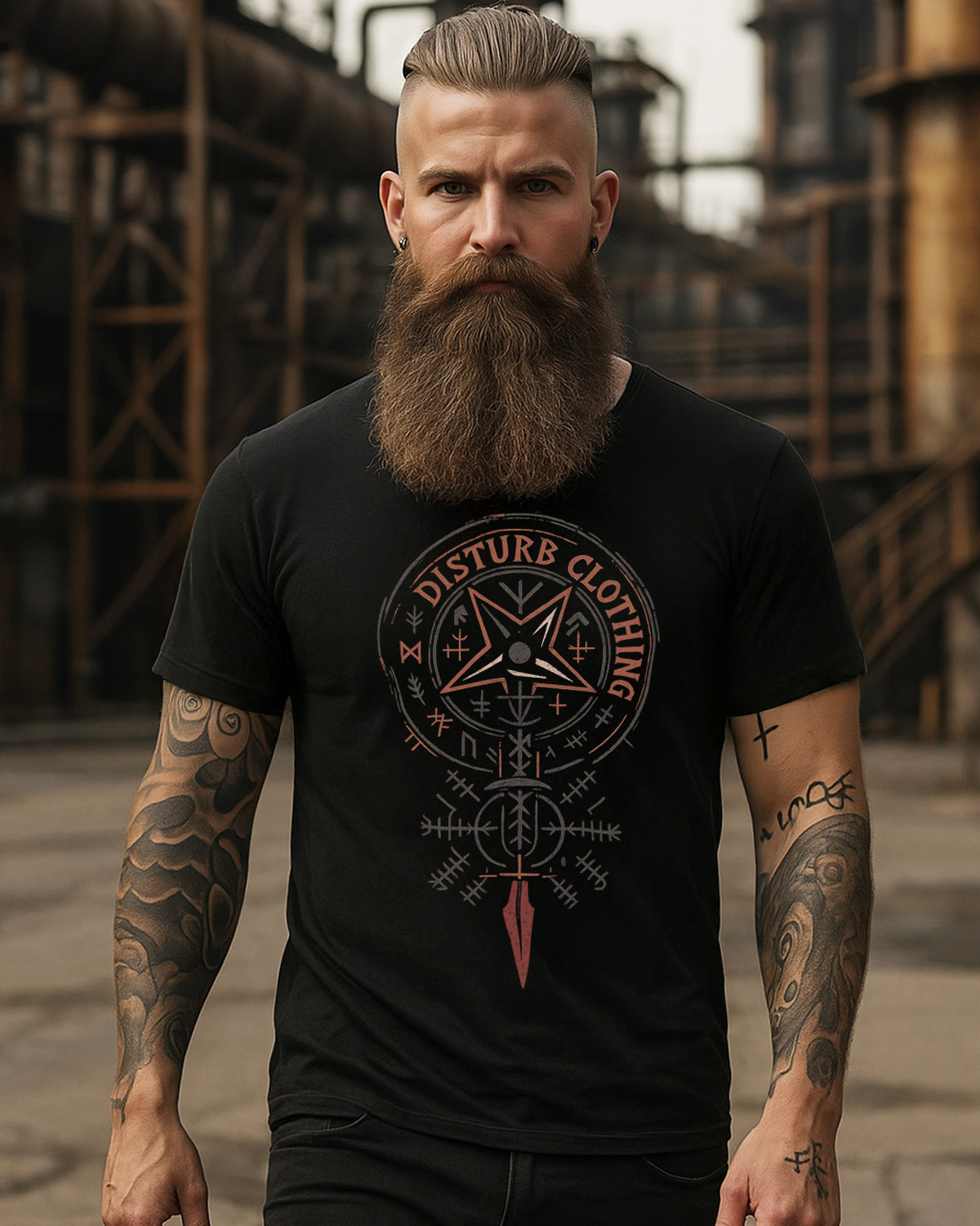 Disturb Clothing Viking Star t-paita - Musta