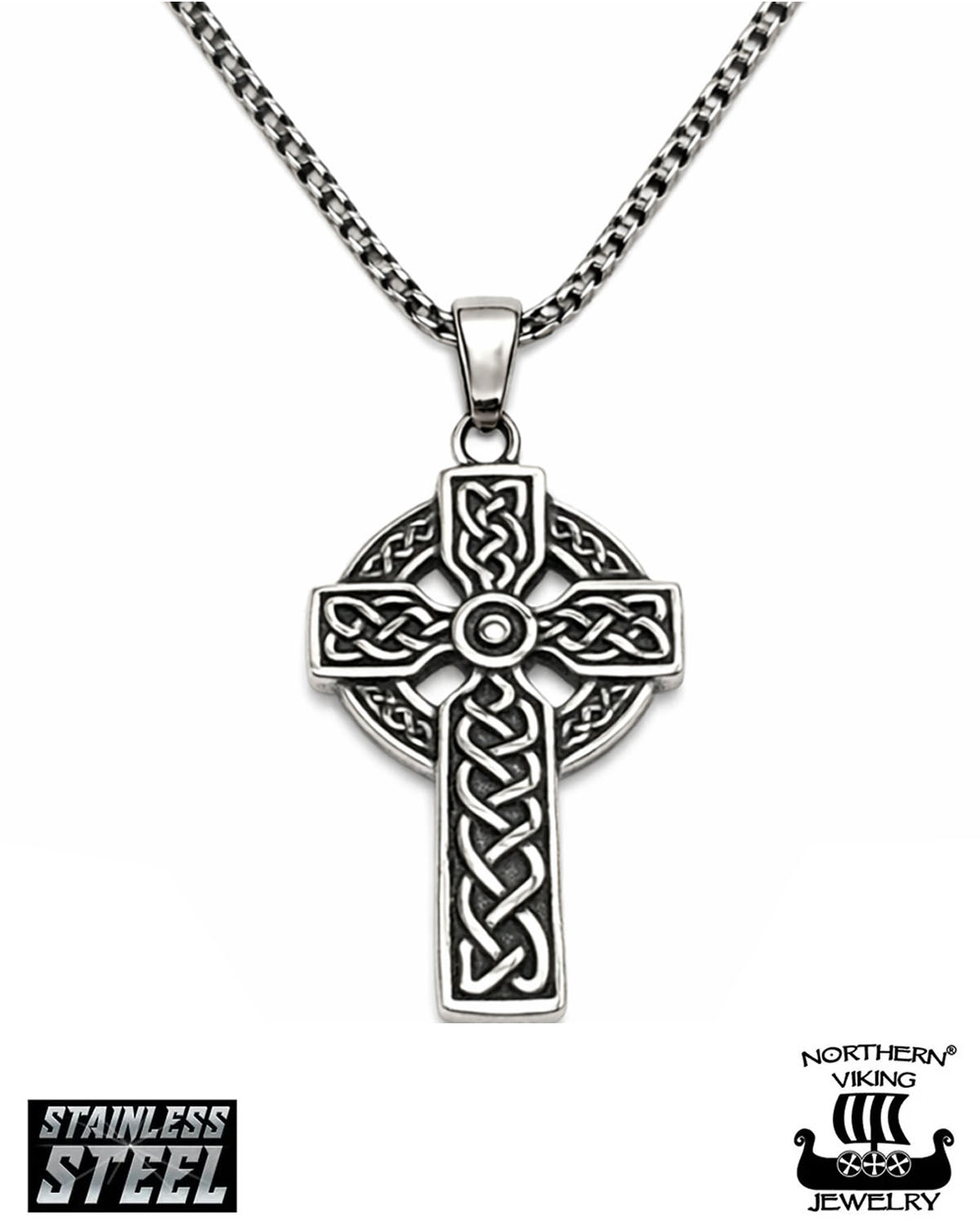Celtic Cross necklace - Steel