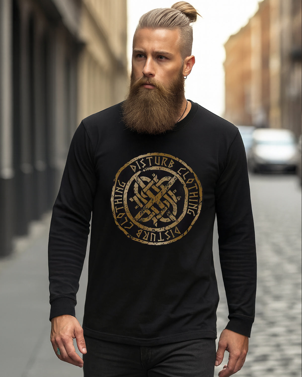 Disturb Clothing Disturb Viking pitkähihainen - Musta