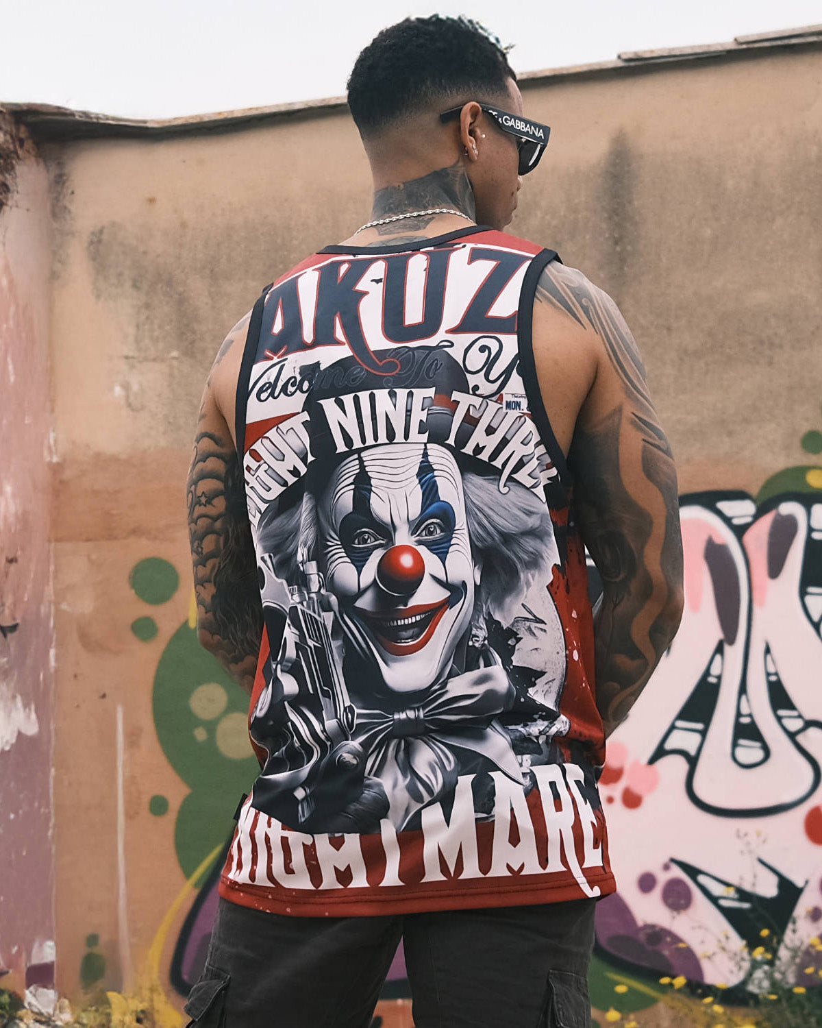 Yakuza Ink Welcome Mesh hihaton - Valkoinen 4XL