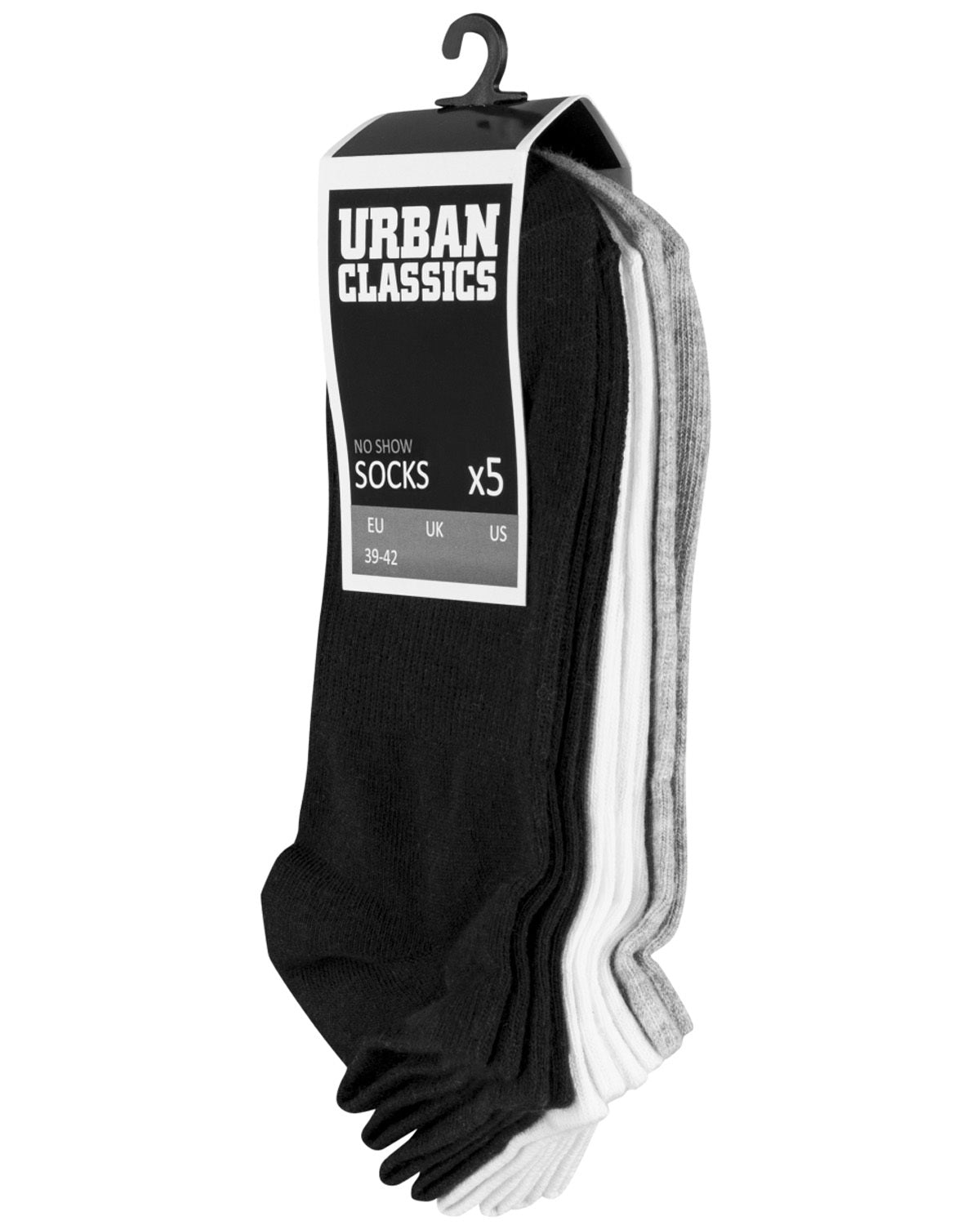 Urban Classics No show sukat 5-pack - Musta/Valkoinen/Harmaa