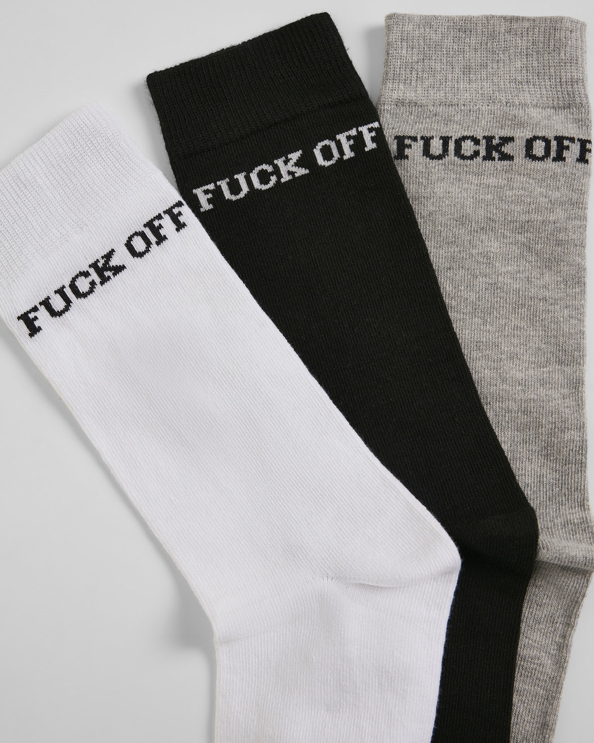 Urban Classics Fuck off sukat 3-pack - Musta/Valkoinen/Harmaa