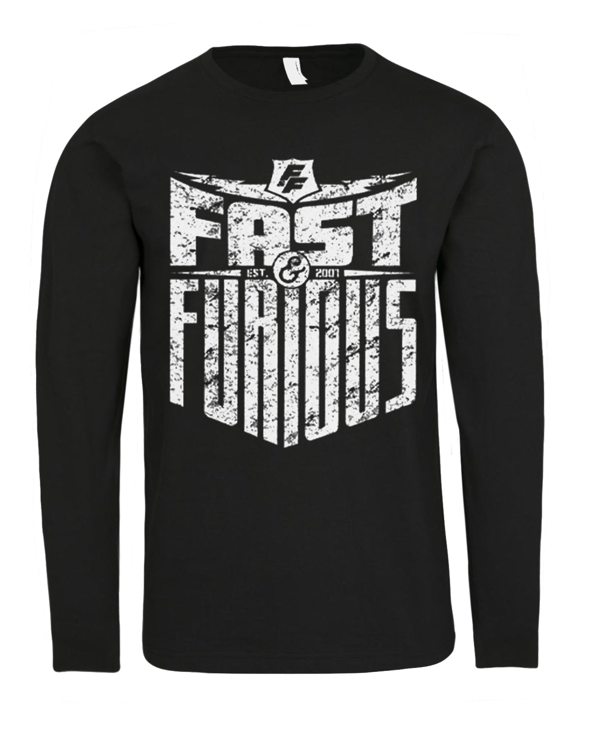 Print Shirt Fast & Furious pitkähihainen - Musta