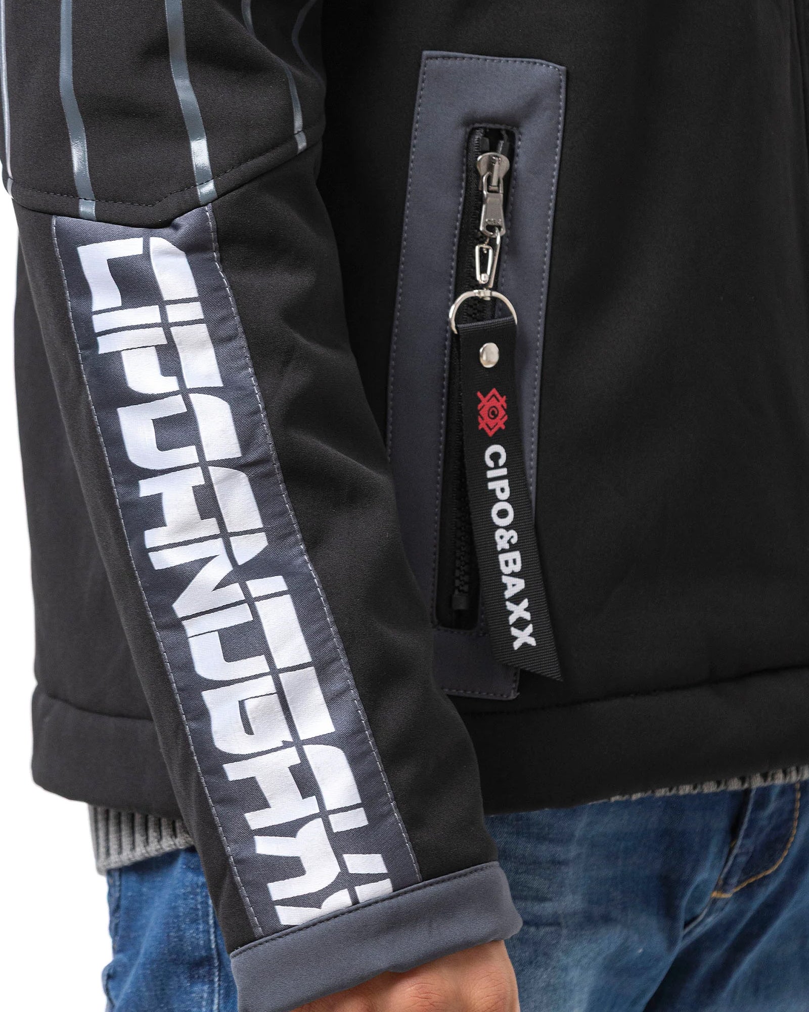 Cipo & Baxx CJ275 Casey välikausitakki - Musta/Harmaa