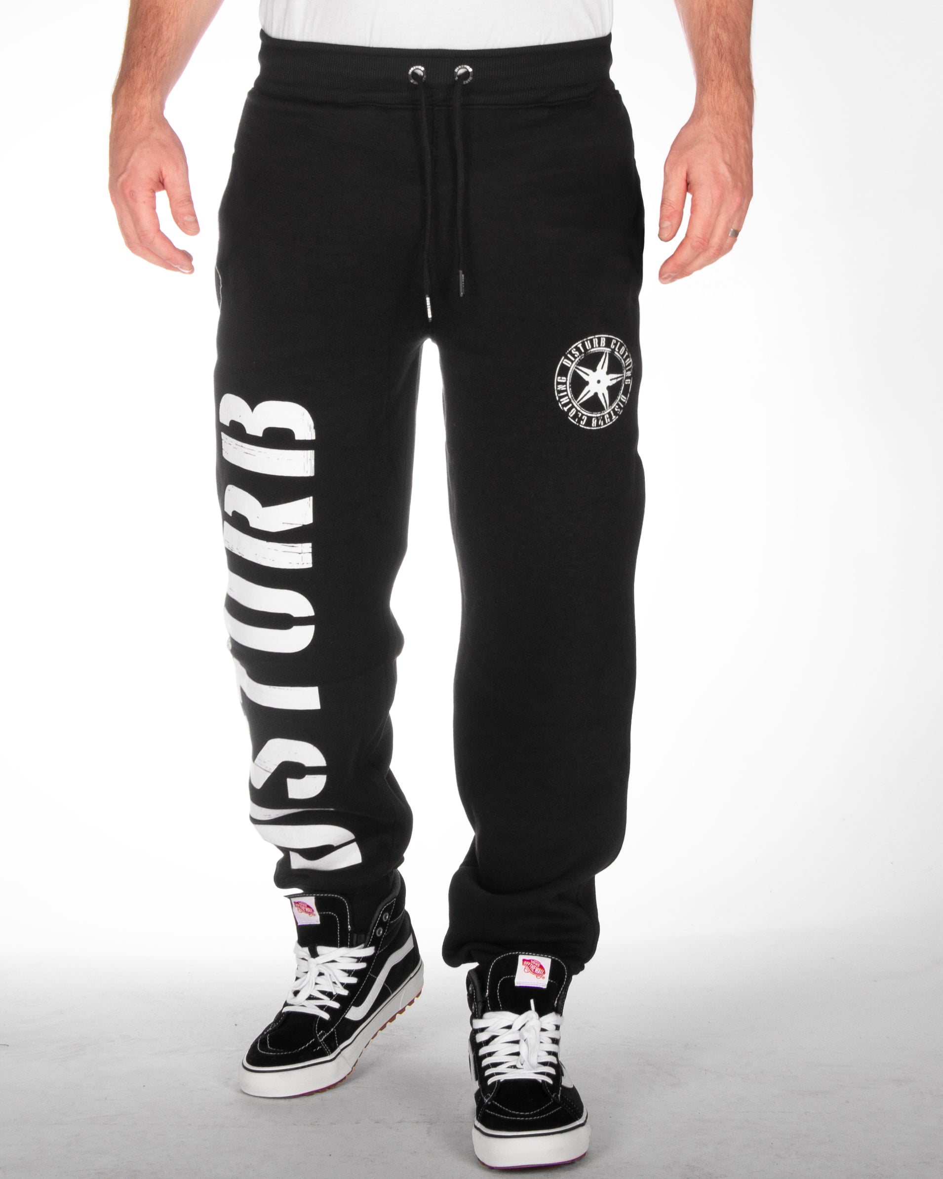 Disturb Clothing Disturb collegehousut - Musta/Valkoinen