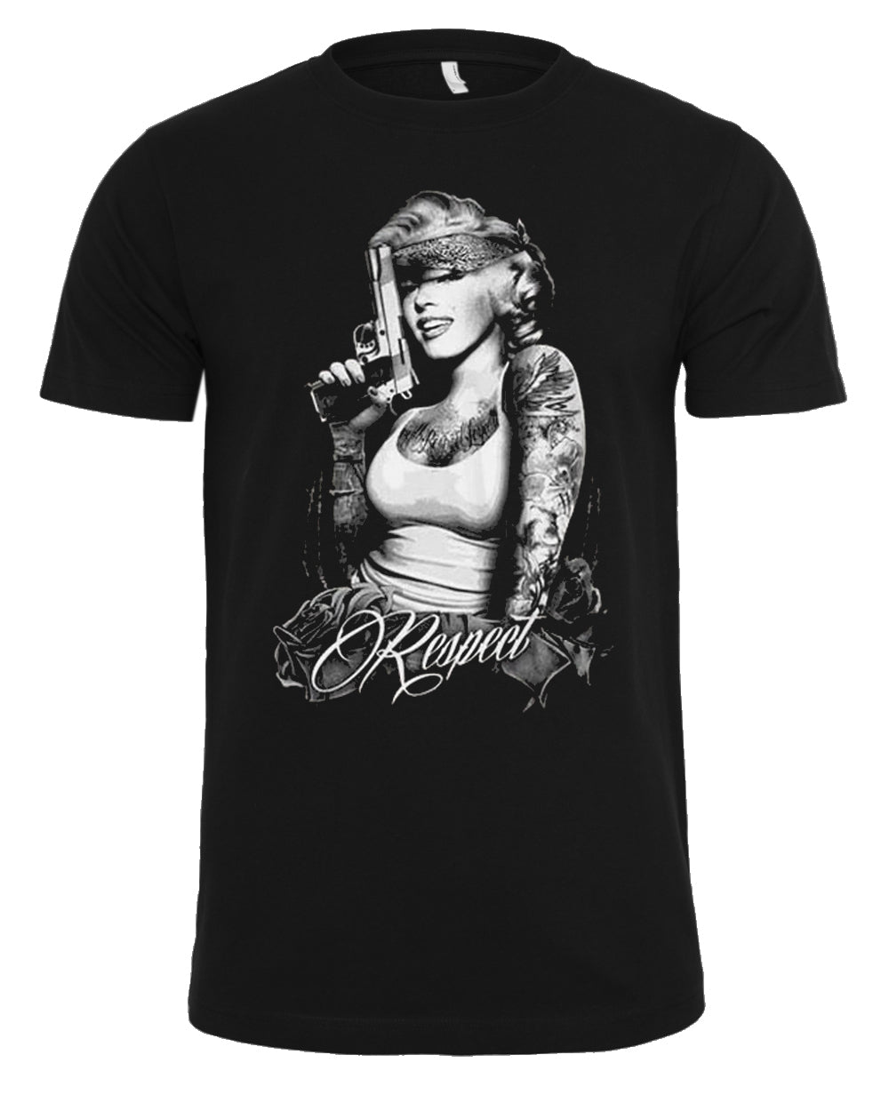Print Shirt Monroe respect t-paita - Musta