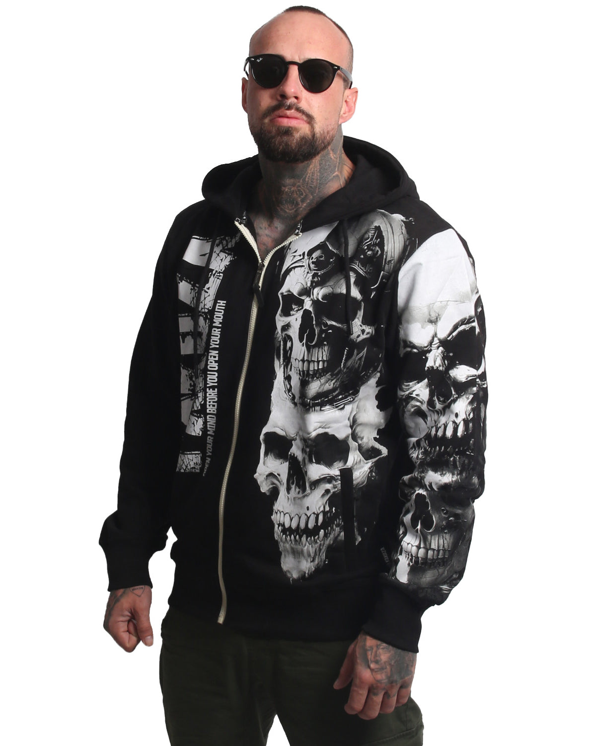 Yakuza Ink Mouth vetoketjuhuppari - Musta