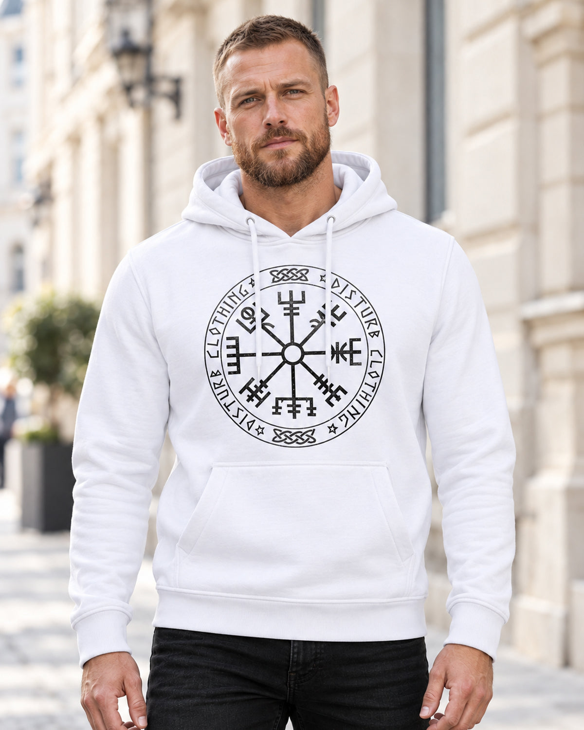 Viking Compass hoodie - White