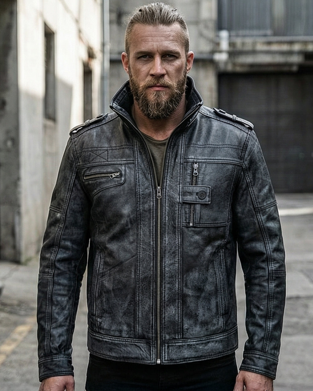 Disturb Clothing Outlaw nahkatakki - Musta