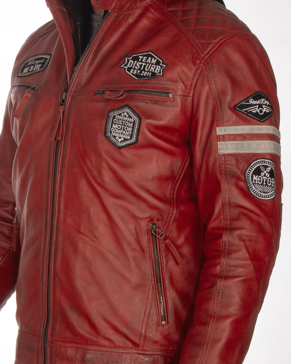 Disturb Clothing Rebel nahkatakki - Punainen