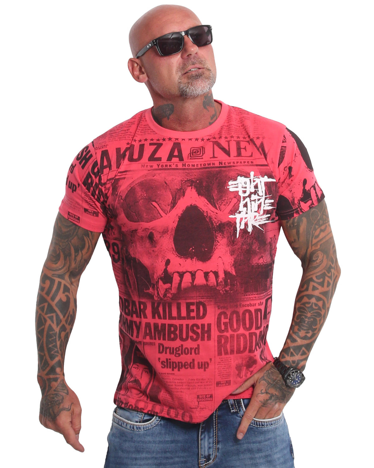 Yakuza Ink Newsflash t-paita - Punainen