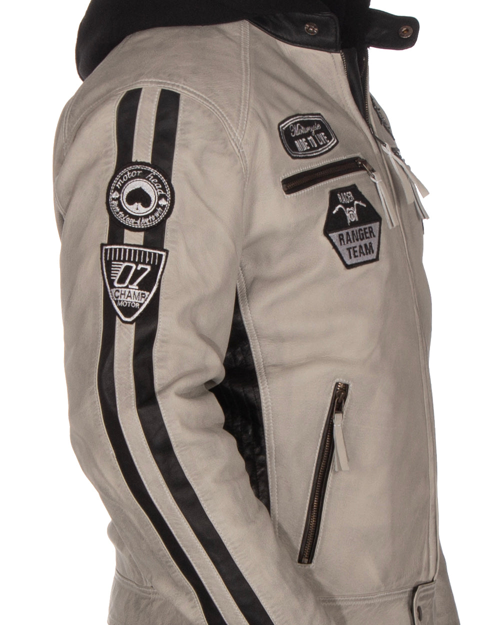 Disturb Clothing Storm nahkatakki - Harmaa